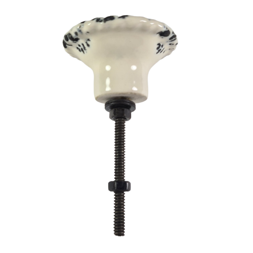 porseleinen knop shabby chic| rond crème