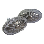 metalen knop ovaal grijs antiek