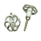 Metalen deurknop WHEELS/wit