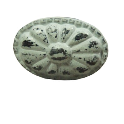 knop iron oval flower-gr