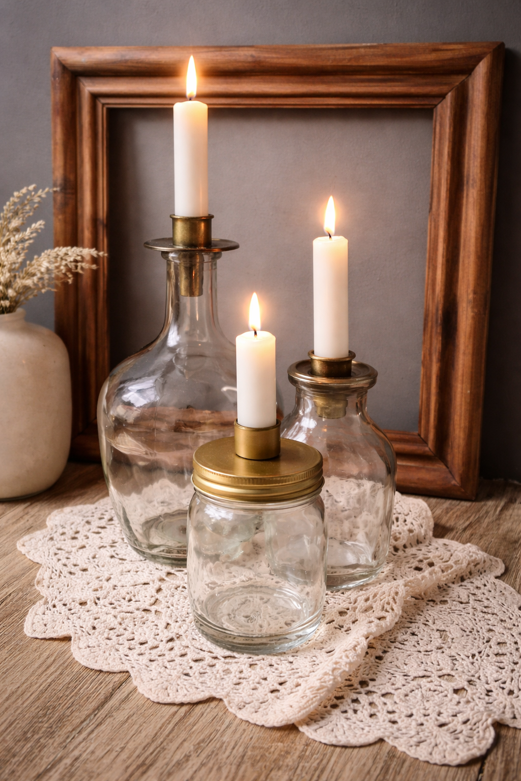 Kaarsenhouder JAR-glas/schroefdop