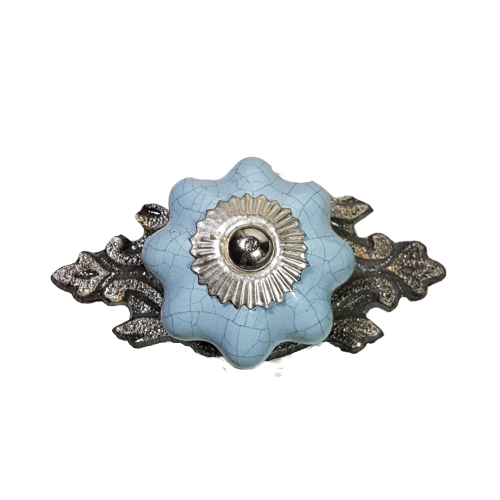 porseleinen knop craquelé grijs
