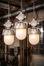 industriële hanglamp, fabriekslamp zilver/grijs