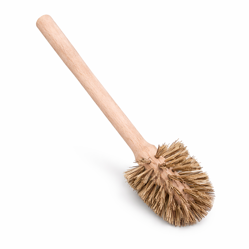 Zinken emmertje (met houten toiletborstel)