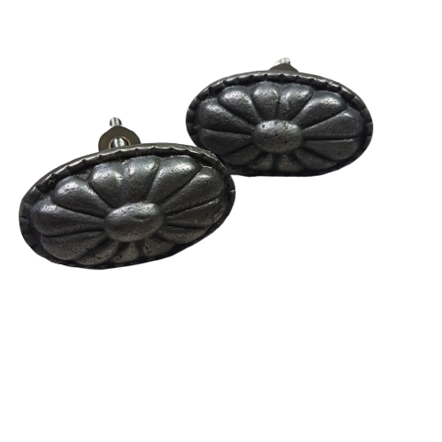 meubelknop Iron oval flower-N