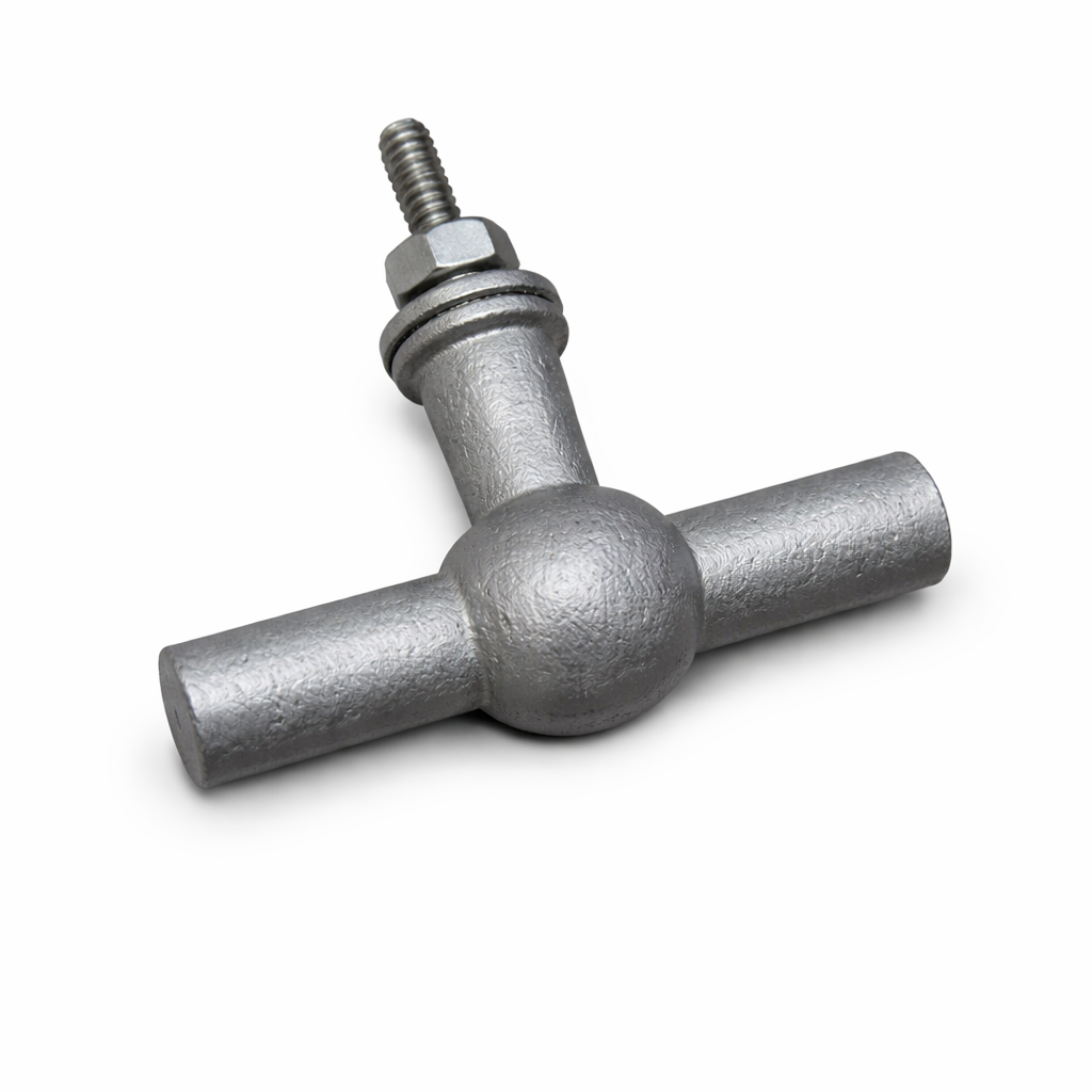 meubelknop Cross-mat zilver