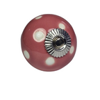 porseleinen knop DOTS roze