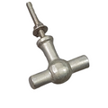 T knop cross mat zilver