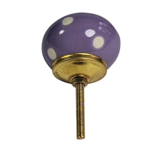 Porseleinen knop stip-Lila