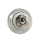 porseleinen knop twist zilver
