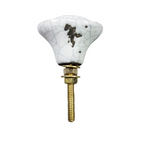 porseleinen knop SHABBY CHIC craquelé-wit