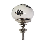 porseleinen knop SHABBY CHIC/rond-wit