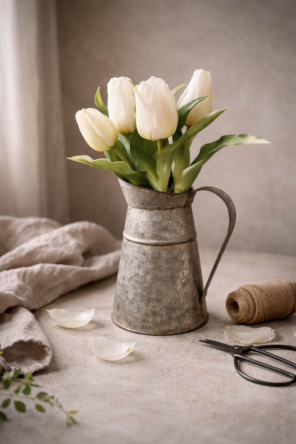 Bos tulpen wit (kort)