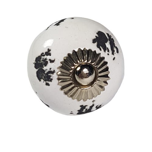 porseleinen knop SHABBY CHIC/rond-wit