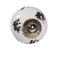 porseleinen knop SHABBY CHIC/rond-wit