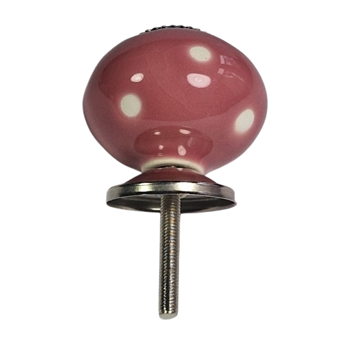 porseleinen knop DOTS roze