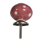 porseleinen knop DOTS roze
