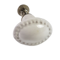 Porseleinen knop OVAAL/wit-small
